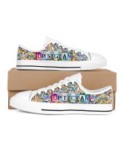Plate Optician Shoe, Optician Shoe, Eye Doctor Shoe, Optometry Shoe, Doctors of Optometry Shoe Men's Low Top White Shoes inside-left-outside-left