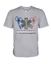 paramedic scissor V-Neck T-Shirt tile