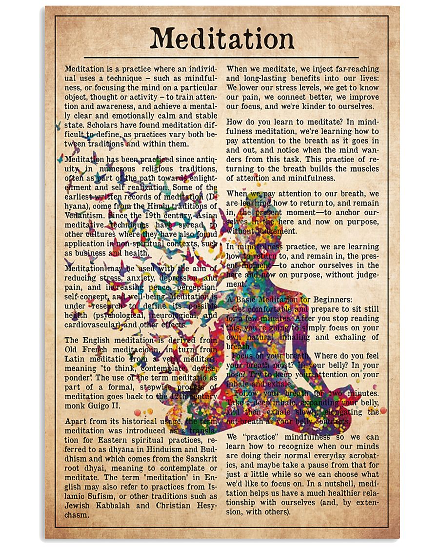 meditate-text 11x17 Poster