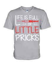 phlebo pricks V-Neck T-Shirt tile