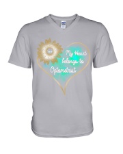my heart optometrist V-Neck T-Shirt tile