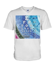 eye-chart pattern-eye V-Neck T-Shirt tile