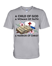 child god nurse V-Neck T-Shirt tile