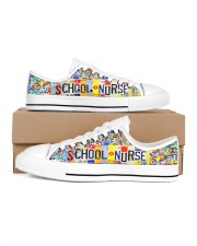 SCHOOL NURSE PLATE Men's Low Top White Shoes inside-left-outside-left