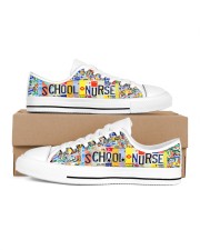 SCHOOL NURSE PLATE Men's Low Top White Shoes inside-right-outside-right