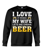 Love Wife Let Drink Beer Crewneck Sweatshirt thumbnail