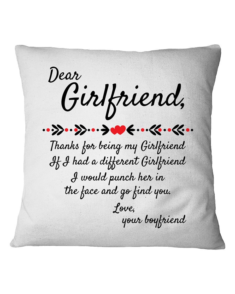 Thanks For Being My Girlfriend Square Pillowcase