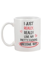 Love Pretty Awesome Wife Mug back