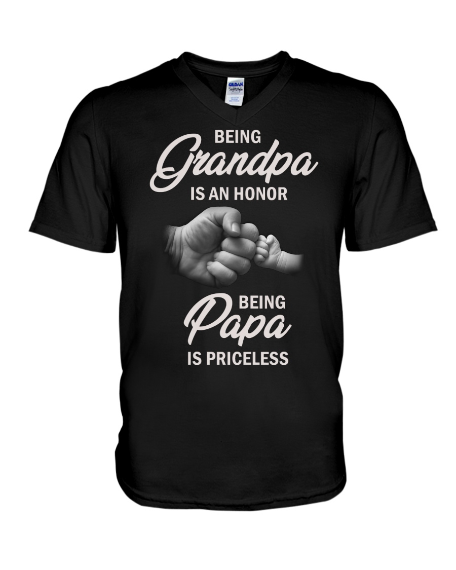 Being Grandpa V-Neck T-Shirt
