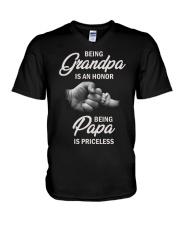 Being Grandpa V-Neck T-Shirt front