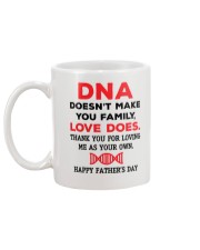 DNA Doesn't Make You Family Mug back
