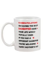 Congratulations Having Best Daughter Mug back