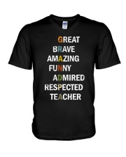 Grandpa Adjectives V-Neck T-Shirt front
