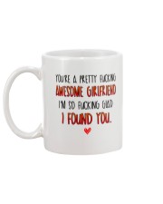 Awesome Girlfriend Glad Found Mug back