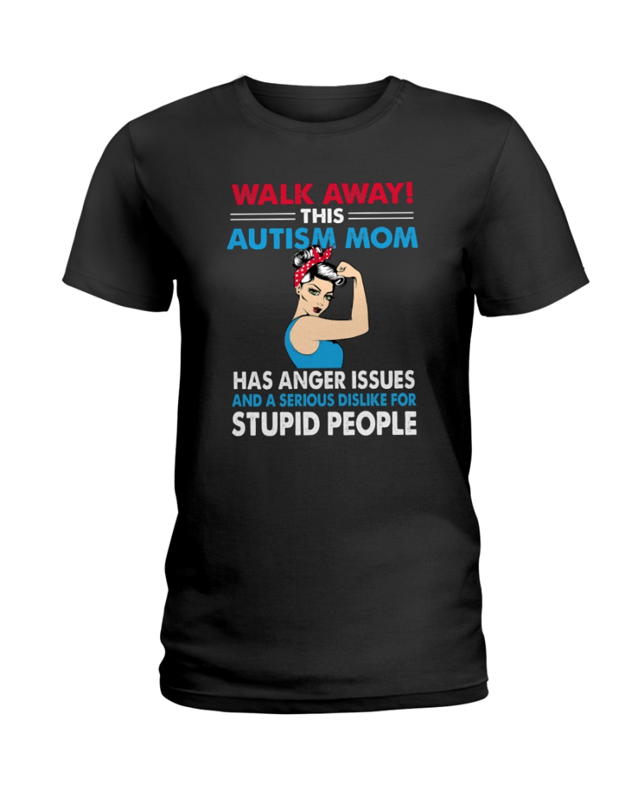 Walk Away Autism Mom Ladies T-Shirt