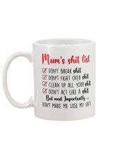 Mom Shit list Mug back