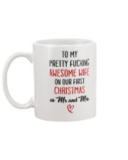 Pretty Awesome Wife First Christmas Mug back