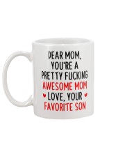 Awesome Mom Favorite Son Mug back