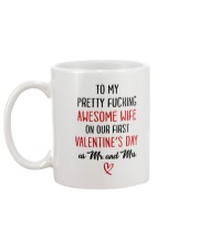 Pretty Awesome Wife First Valentine Mug back
