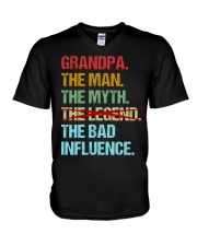 Grandpa Legend Bad Influence V-Neck T-Shirt thumbnail