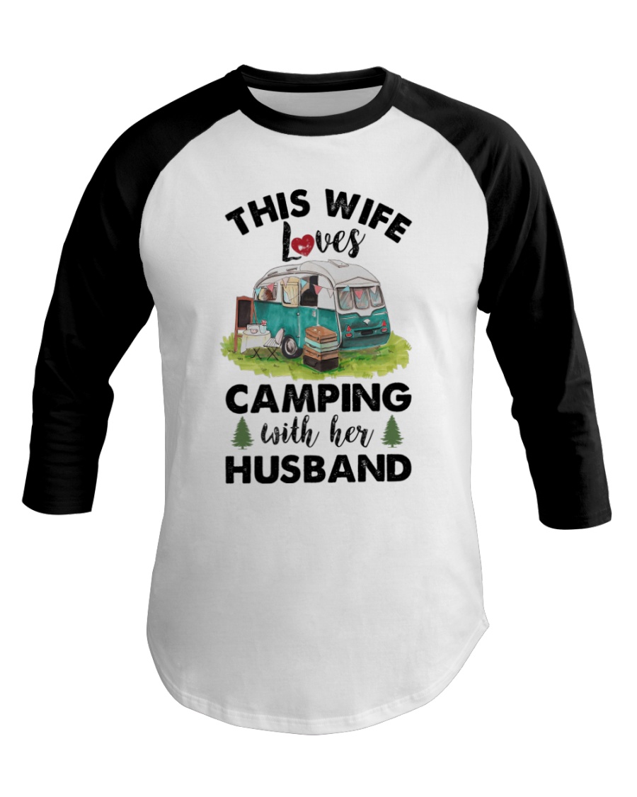 This Wife Loves Camping Baseball Tee