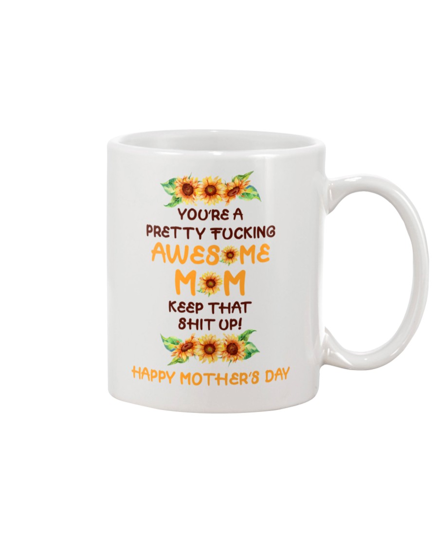 Awesome Mom Sunflower Mug