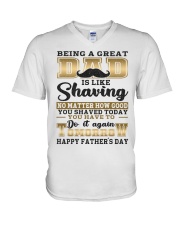 Being A Dad Is Like Shaving V-Neck T-Shirt thumbnail