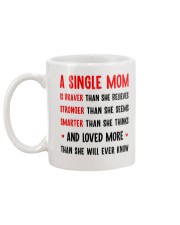 Single Mom Braver Stronger Smarter Mug back