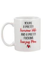 Pretty Awesome Wife Amazing Mom Mug back