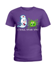 i will stab you Ladies T-Shirt tile