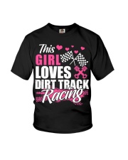 This Girl Loves Dirt Track Racing Racer Funny Youth T-Shirt thumbnail