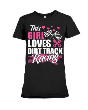 This Girl Loves Dirt Track Racing Racer Funny Premium Fit Ladies Tee thumbnail