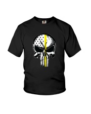 Thin Yellow Line Skull T-shirt Youth T-Shirt thumbnail