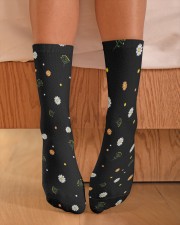 Floral Black Socks Crew Length Socks aos-accessory-crew-length-socks-lifestyle-front-02