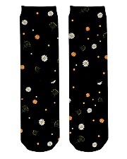 Floral Black Socks Crew Length Socks back