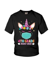 Quarantine Unicorn 4th Grade Youth T-Shirt front