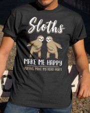 Sloths Make Me Happy Classic T-Shirt apparel-classic-tshirt-lifestyle-28