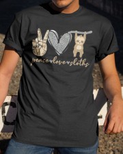Peace Love Sloths Classic T-Shirt apparel-classic-tshirt-lifestyle-28