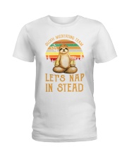 yoga sloth in stead Ladies T-Shirt thumbnail