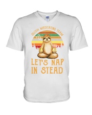 yoga sloth in stead V-Neck T-Shirt thumbnail