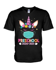 Quarantine Unicorn Preschool V-Neck T-Shirt thumbnail