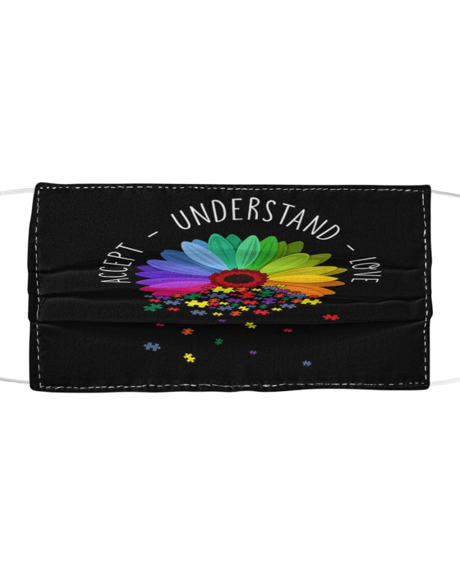 Floral Autism Awareness Daisy Flower For Mom Cloth face mask