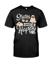 Sloth Make Me Happy Classic T-Shirt front