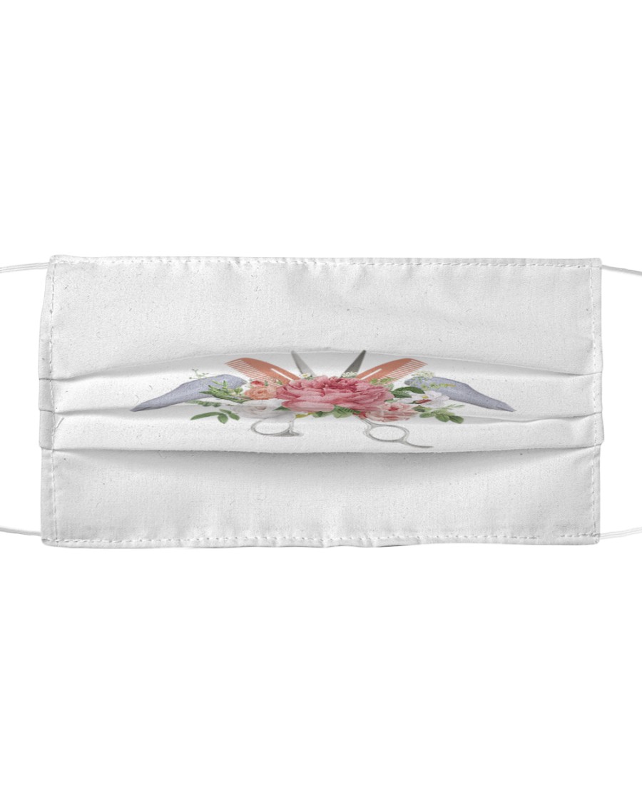 Hairdresser Barber Tools Floral Cloth face mask