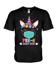 Quarantine Unicorn Pre- K V-Neck T-Shirt thumbnail