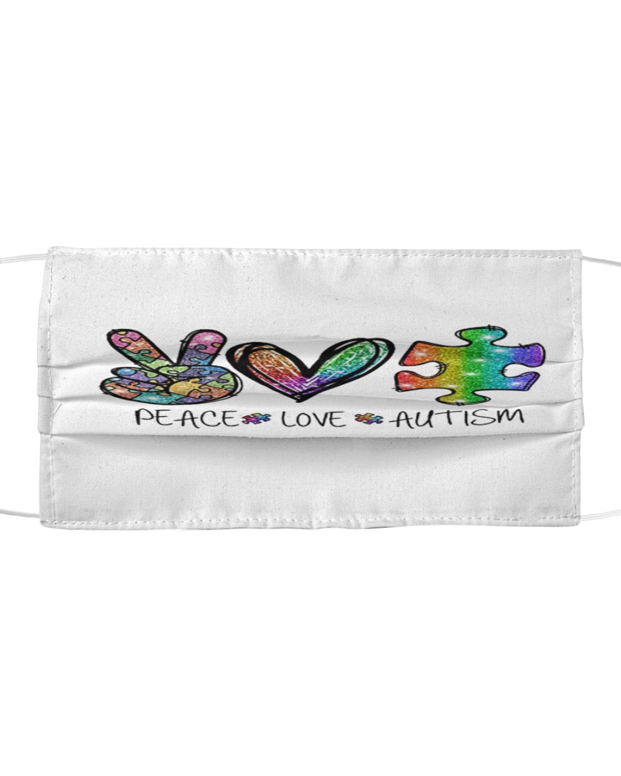 Peace Love Autism Cloth face mask