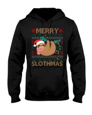 xmas sloth Hooded Sweatshirt thumbnail