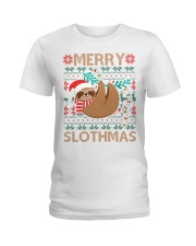 xmas sloth Ladies T-Shirt thumbnail