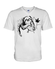 Sloth Love Cannabis V-Neck T-Shirt thumbnail
