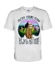 Sloth Hiking Team V-Neck T-Shirt thumbnail